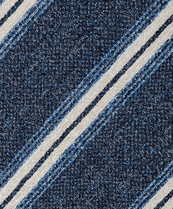 NTR13996476 | Denim Stripe Silk Bourette Tie