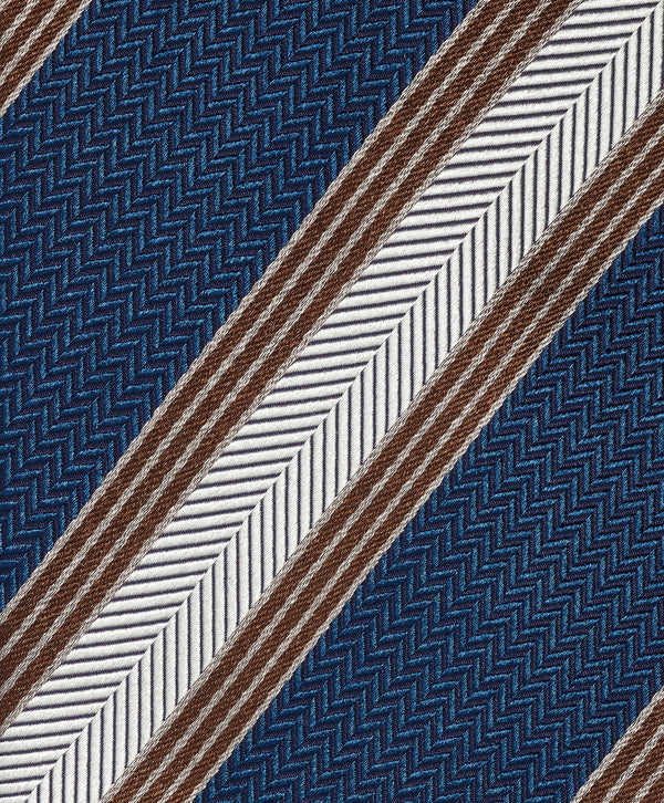 NTR13997412 | Navy Stripe Jacquard Silk Tie