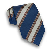 NTR13997412 | Navy Stripe Jacquard Silk Tie