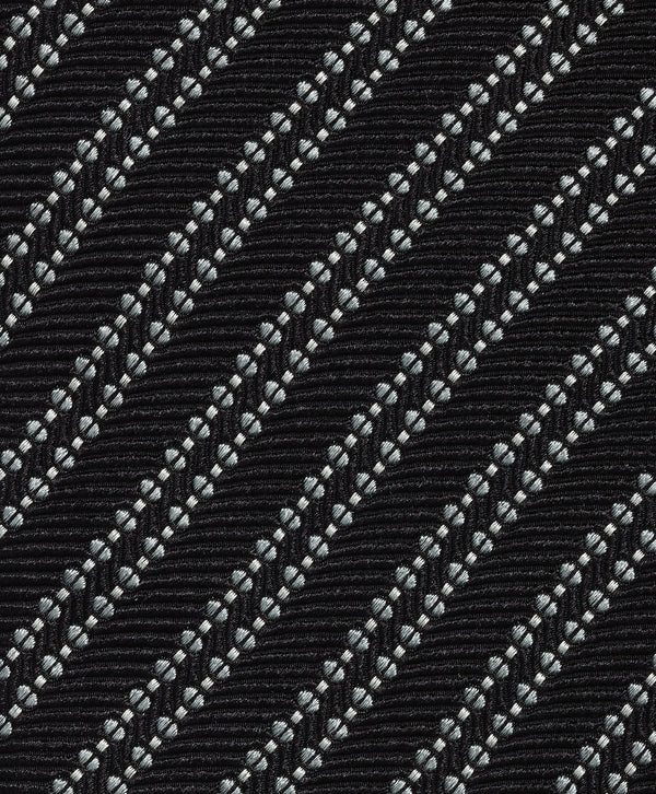 NTR13998002 | Black Stripe Jacquard Silk Tie