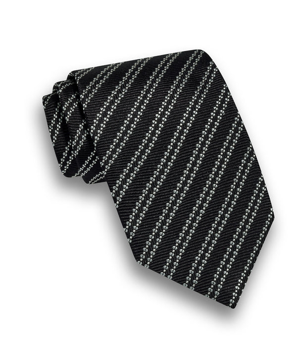 NTR13998002 | Black Stripe Jacquard Silk Tie