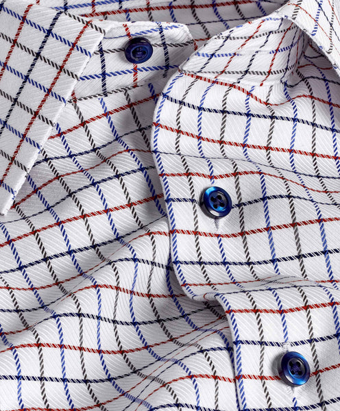 RBSP07814185 | White & Pumpkin Windowpane Dress Shirt