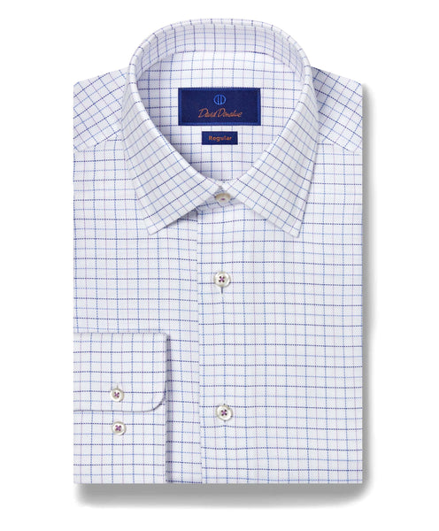 RBSP08803133 | White & Lilac Royal Oxford Check Dress Shirt