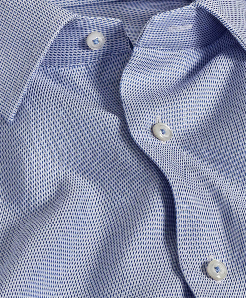 RBSP10029461 | Blue & White Textured Twill Dress Shirt