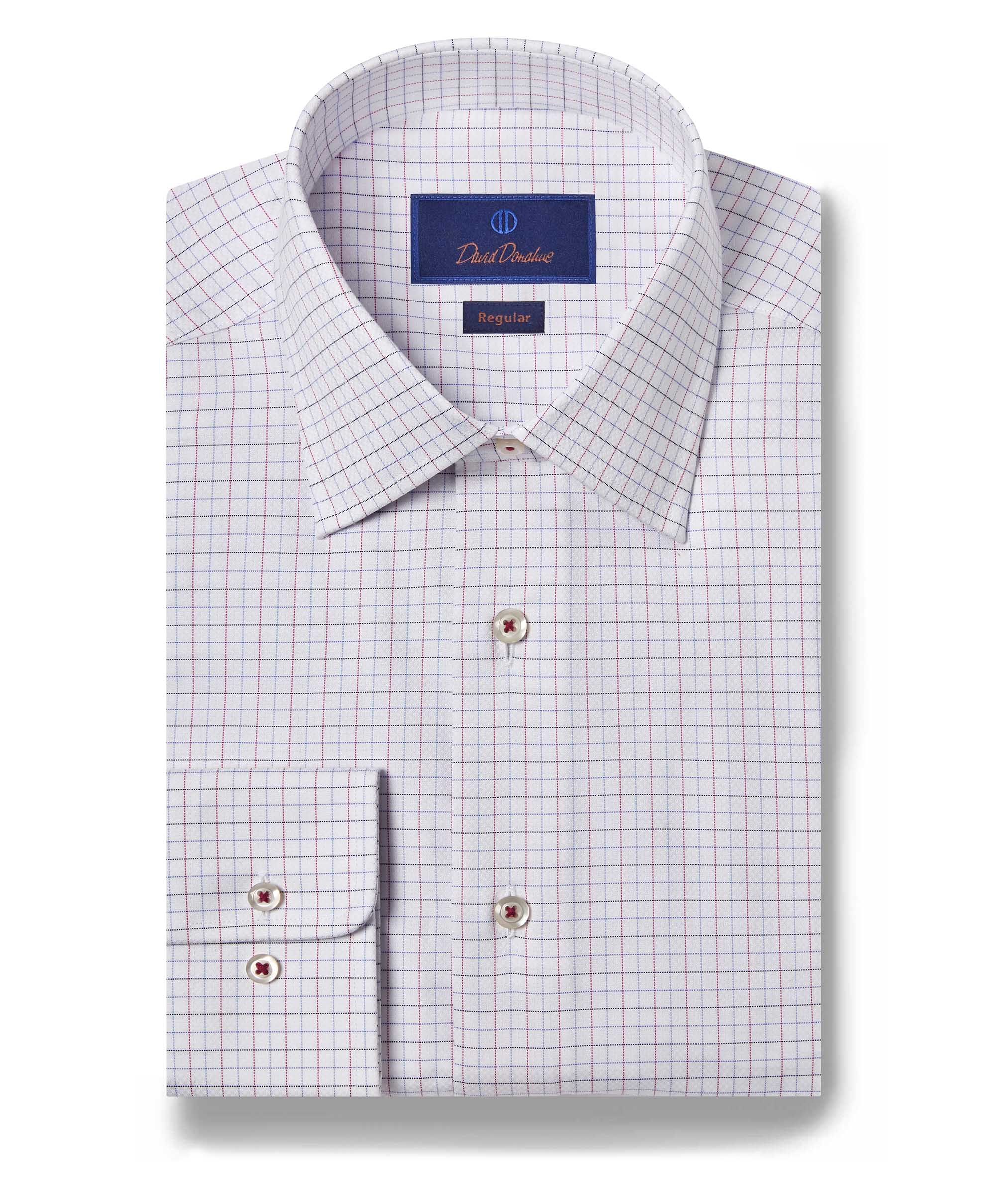 david donahue RBSP10804144 | White & Berry Tattersall Check Dress Shirt Shirt