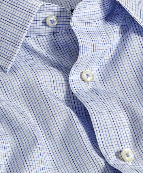 RBSP11817449 | Blue Multi Poplin Check Dress Shirt