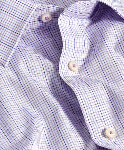 RBSP11817588 | Purple Multi Poplin Check Dress Shirt