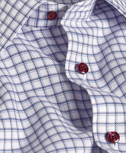 RBSP11868165 | White & Merlot Windowpane Check Dress Shirt
