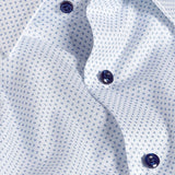 RBSP12241155 | White & Navy Micro Neat Print Dress Shirt