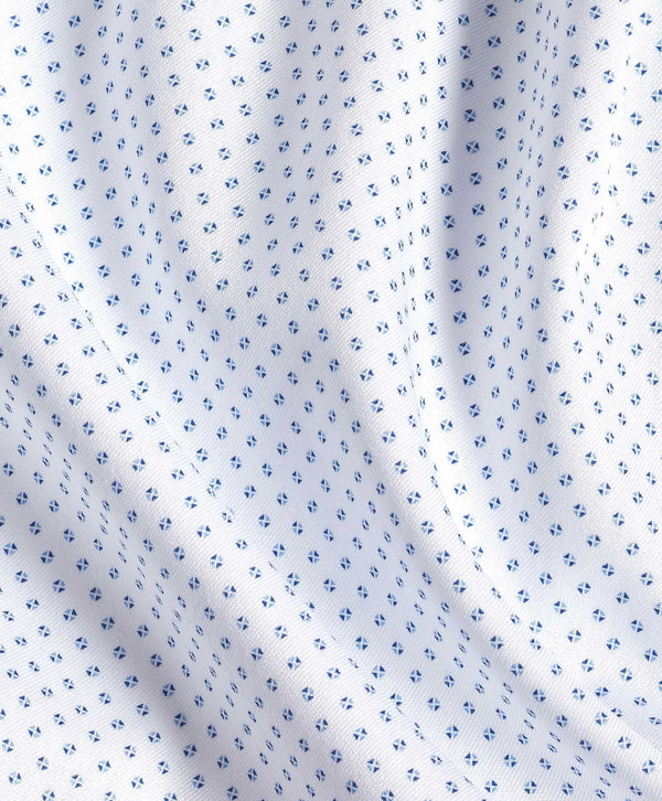 RBSP12241155 | White & Navy Micro Neat Print Dress Shirt