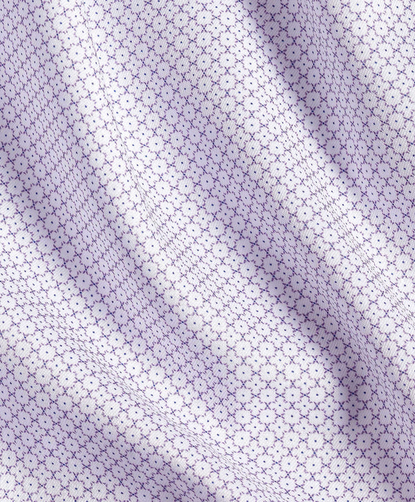 RBSP12243133 | White & Lilac Geometric Print Dress Shirt