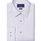 RBSP12243133 | White & Lilac Geometric Print Dress Shirt