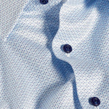 RBSP12600135 | White & Blue Geometric Print Dress Shirt