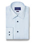 RBSP12600135 | White & Blue Geometric Print Dress Shirt