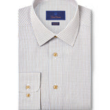 RBSP12803102 | White & Chocolate Poplin Check Dress Shirt