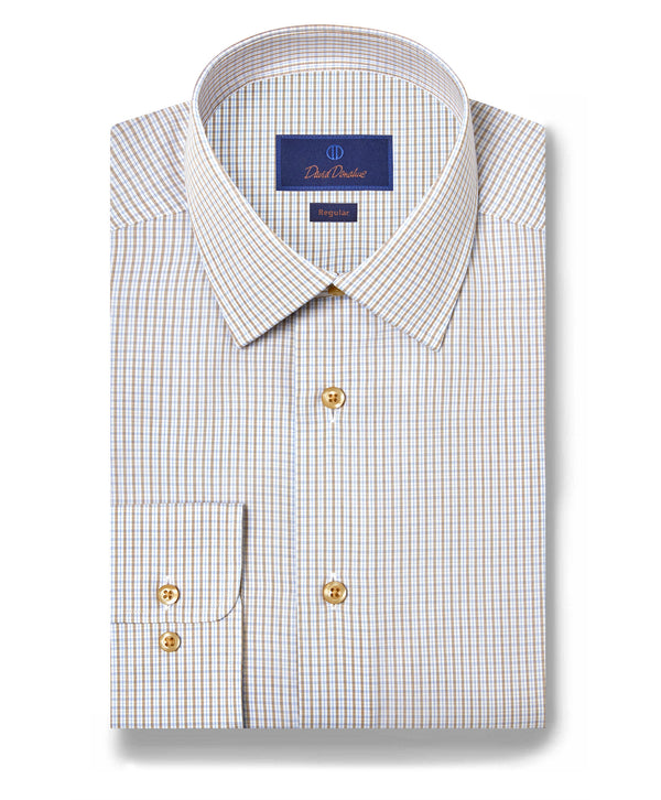 RBSP12803102 | White & Chocolate Poplin Check Dress Shirt