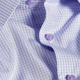 RBSP12803137 | White & Purple Poplin Check Dress Shirt