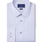 RBSP12803137 | White & Purple Poplin Check Dress Shirt