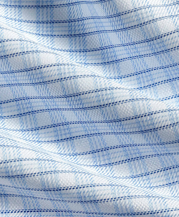 RBSP12805135 | White & Blue Dobby Check Dress Shirt