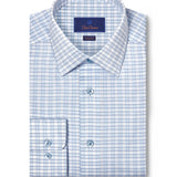 RBSP12805135 | White & Blue Dobby Check Dress Shirt