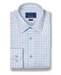 RBSP12805135 | White & Blue Dobby Check Dress Shirt