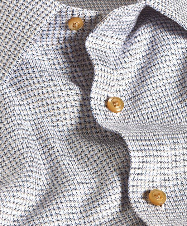 RBSP12807124 | White & Dune Micro Check Dress Shirt