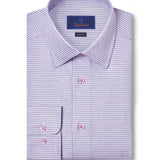 RBSP12807145 | White & Pink Twill Micro Check Dress Shirt