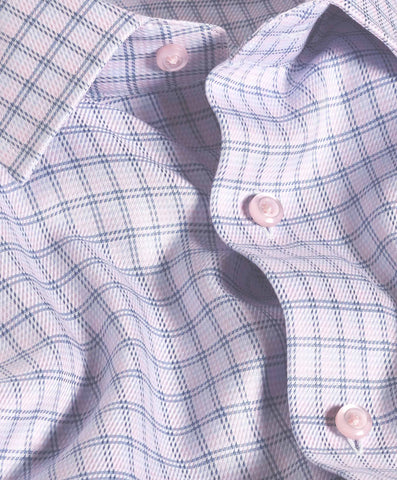 large check dress shirt Sorrento Coral Blue and Orange Large Check Shirt