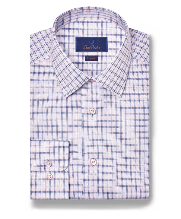 RBSP12812467 | Blue & Pink Twill Check Dress Shirt