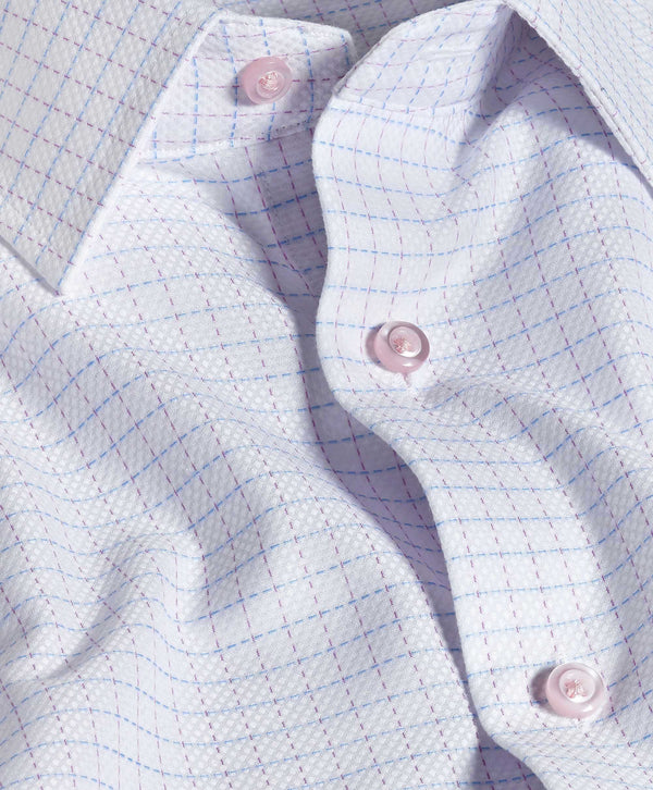 RBSP12845144 | White & Berry Dobby Check Dress Shirt