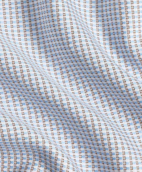 RBSP12847421 | Sky & Chocolate Dobby Check Dress Shirt