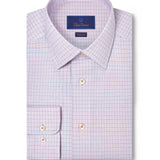 RBSP12848459 | Blue & Melon Micro Dobby Check Dress Shirt