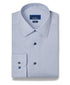 RBSP13202155 | White & Navy Micro Geometric Print Dress Shirt