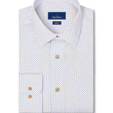 RBSP13206102 | White & Chocolate Micro Neat Print Dress Shirt