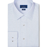 RBSP13800155 | White & Navy Dobby Check Dress Shirt