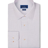 RBSP13806182 | White & Orange Micro Check Dress Shirt