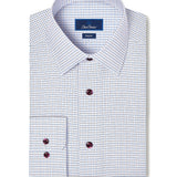 RBSP13812457 | Blue & Merlot Dobby Check Dress Shirt
