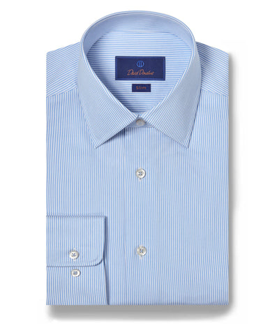 SBSP09950135 | Blue & White Fine Stripe Dress Shirt - David