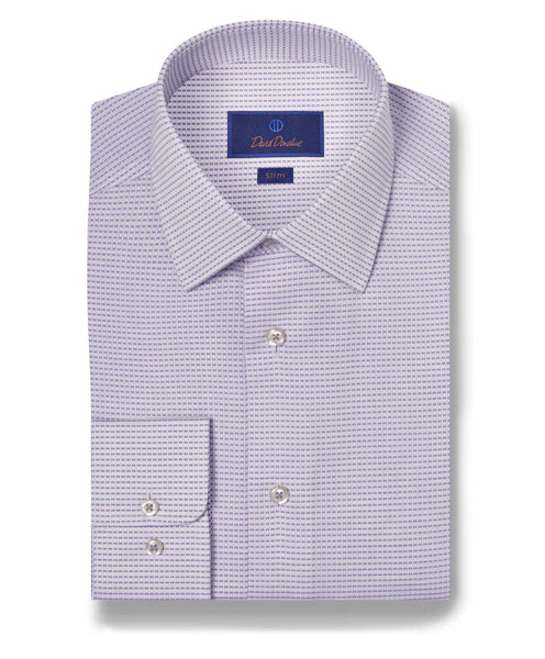 SBSP10007133 | White & Lilac Horizontal Dobby Dress Shirt