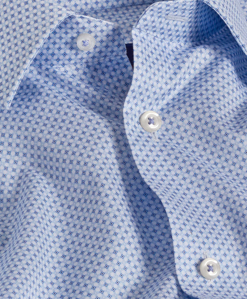 SBSP10215423 | Blue Geometric Print Dress Shirt