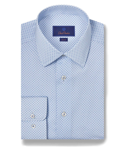 SBSP10215423 | Blue Geometric Print Dress Shirt