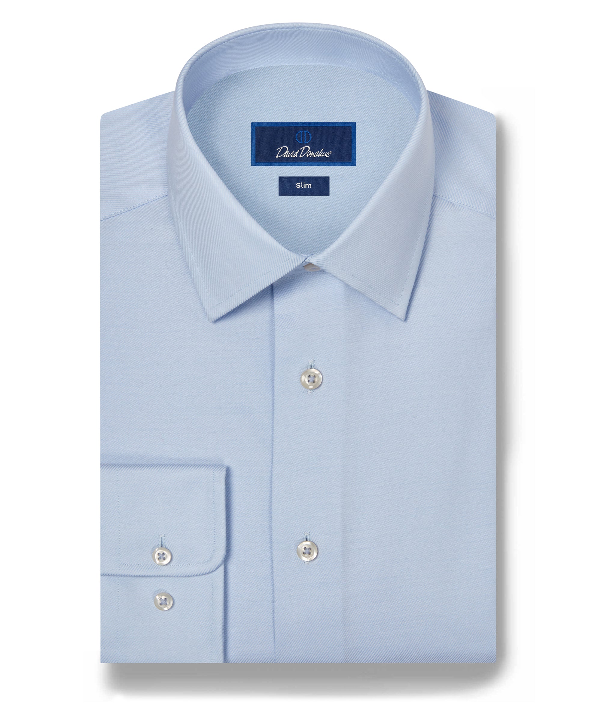 David Donahue Slim Fit Stretch Twill Solid Dress Shirt