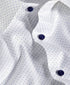 SBSP12208155 | White & Navy Geometric Print Stretch Dress Shirt