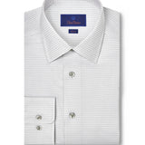 SBSP12815028 | Pearl & White Twill Micro Check Stretch Dress Shirt