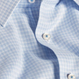 SBSP12816135 | White & Blue Twill Check Stretch Dress Shirt