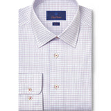 SBSP12816144 | White & Berry Twill Check Stretch Dress Shirt