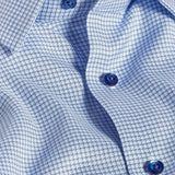 SBSP12843456 | Sky & Navy Check Stretch Dress Shirt
