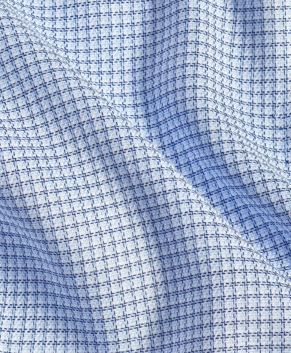 SBSP12843456 | Sky & Navy Check Stretch Dress Shirt