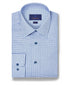 SBSP12843456 | Sky & Navy Check Stretch Dress Shirt