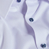 SBSP13005133 | White & Lilac Micro Geometric Print Stretch Dress Shirt